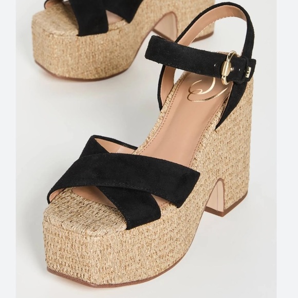 Sam Edelman Trianna 2 Platform sandals in black New with box size 9.5 - Picture 9 of 9